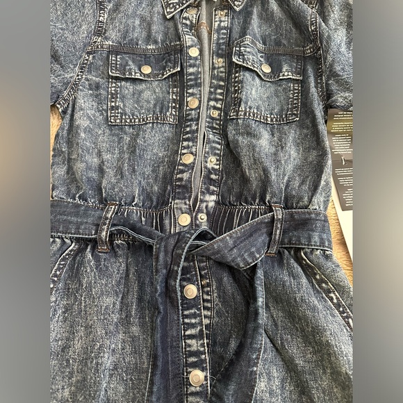 Denim, chambray button up, tie waist dress XS, nwt - Picture 3 of 6